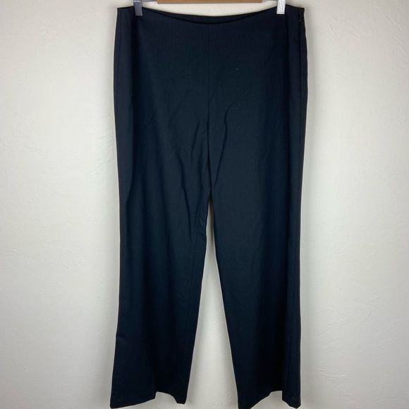 Eileen Fisher Fine Wool Wide-Leg Pant - Black - Picture 1 of 7